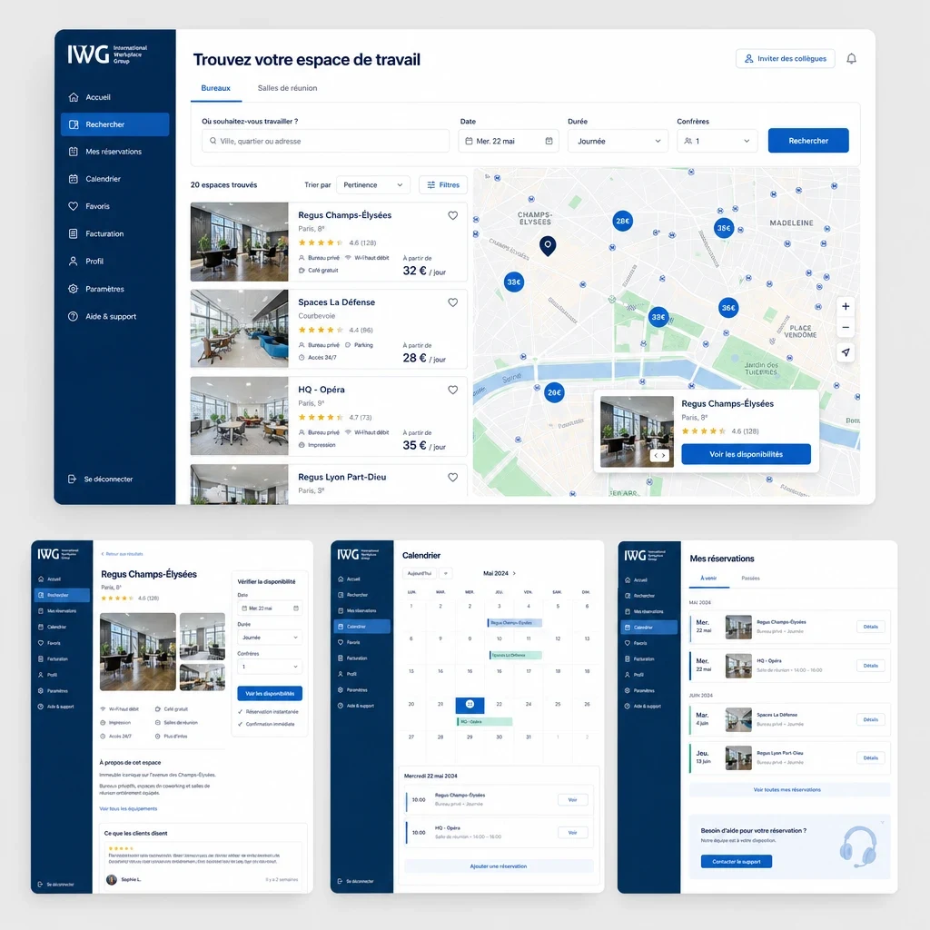 IWG — réservation d'espaces