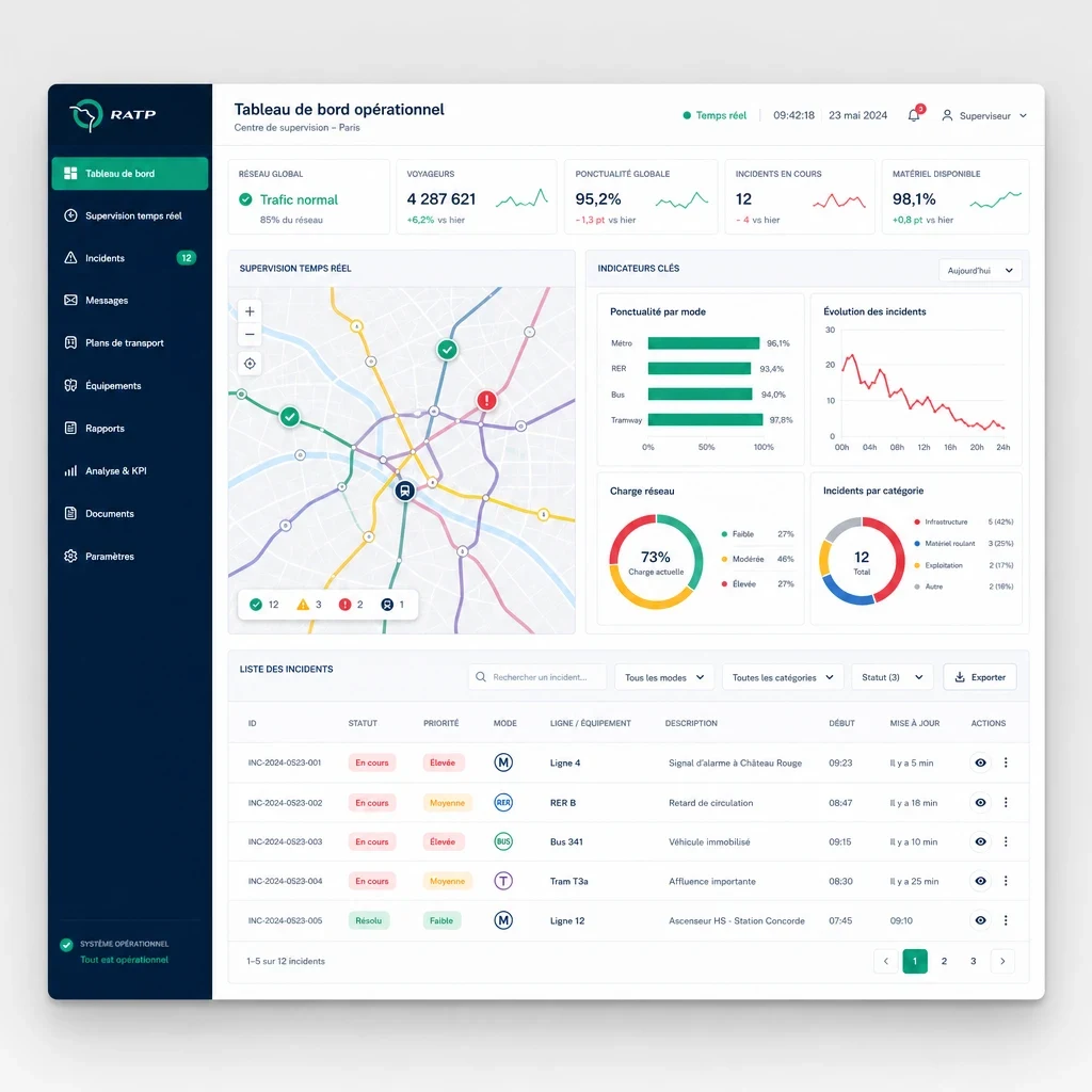 RATP — suivi opérationnel